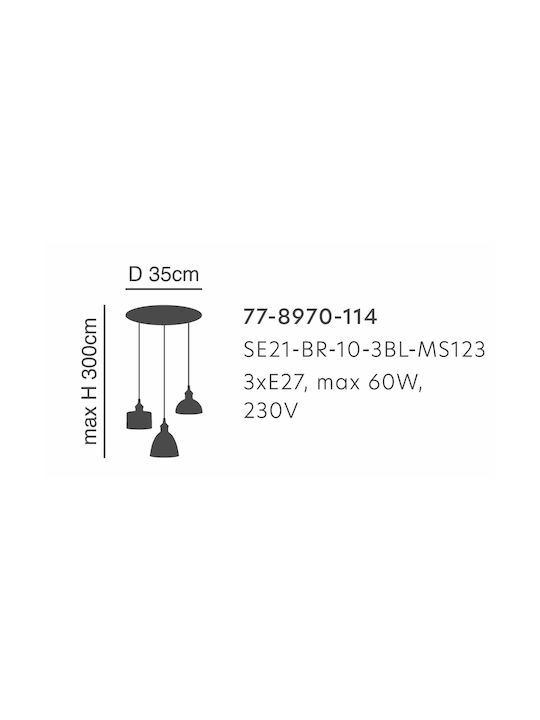 Home Lighting Hängelampe Dreilicht für Fassung E27 Bronze