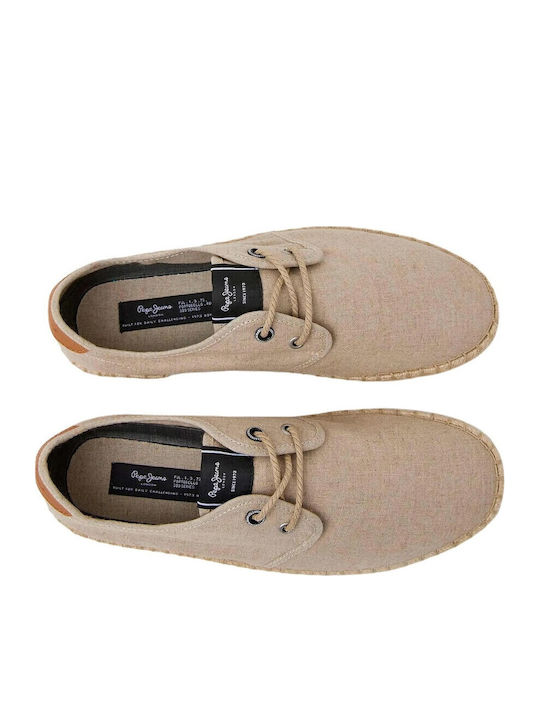 Tourist Classic Fabric Men's Espadrilles in Beige Color