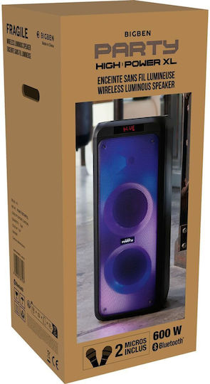 Karaoke-Lautsprecher mit Kabelgebundenen Mikrofonen Party Box XL Schwarz