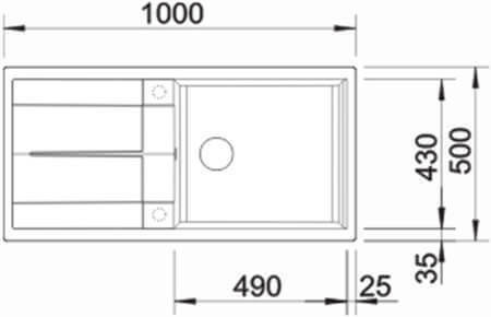 Blanco Metra XL 6 S Ένθετος από Συνθετικό Γρανίτη Μ100xΠ50cm Soft White