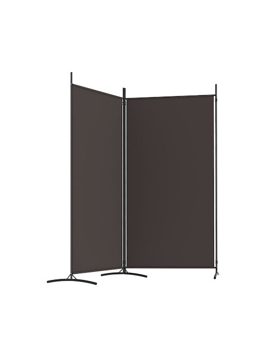 vidaXL Decorativ Paravan Tesatura cu 2 Panouri Cafea 175x180cm