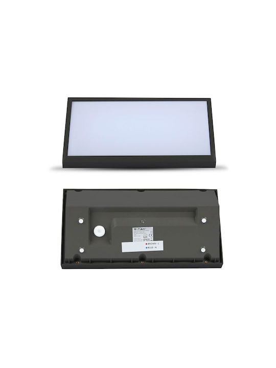 V-TAC Wandmontierte Außen-Deckenleuchte LED IP65 20W mit Natürliches Weiß Licht 31.9x11.4x17εκ.