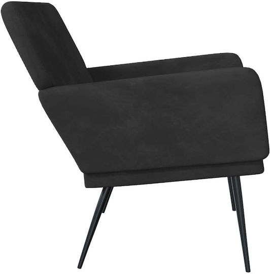 Two-Seater Velvet Couch Black 108x79x79 cm