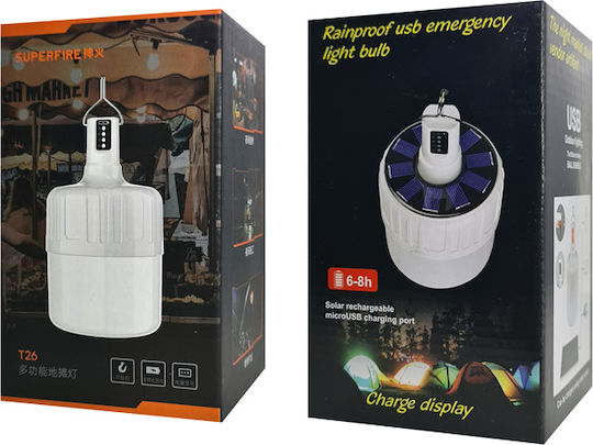 Superfire SPFR- Lantern Led Rechargeable for Camping Waterproof with Flashlight 500lm 18W 9.9x9.9cm