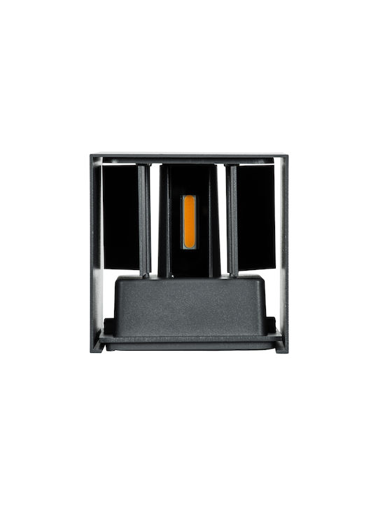 GloboStar Axis-S Wall-Mounted Outdoor LED Ceiling Lamp IP65 10W With Warm White Double Beam Light 10x10x10cm