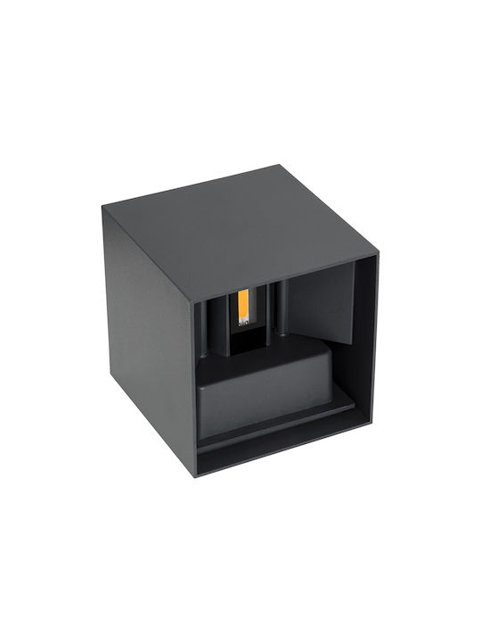 GloboStar Axis-S Wall-Mounted Outdoor LED Ceiling Lamp IP65 10W With Warm White Double Beam Light 10x10x10cm