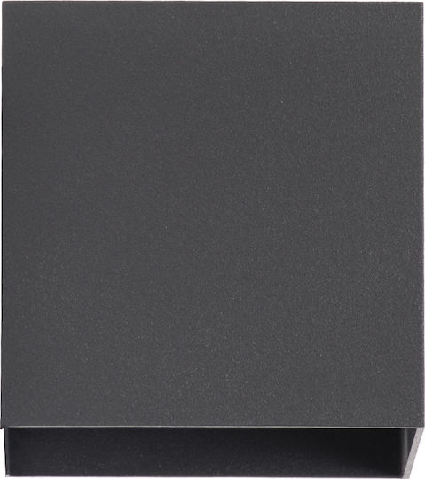 GloboStar Axis-S Επιτοίχια Εξωτερική Πλαφονιέρα LED IP65 10W με Θερμό Λευκό Φως Διπλής Δέσμης 10x10x10εκ.