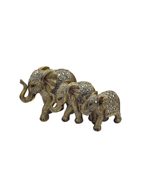 Karvounis Decorative Elephant Polyresin in Gold 20.5x7x15cm 1pcs