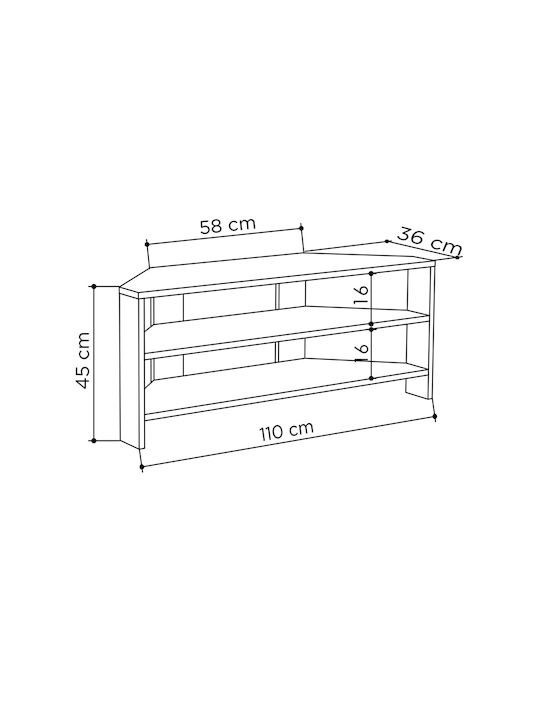 TV Stand Thales Natural L110xW36xH45cm