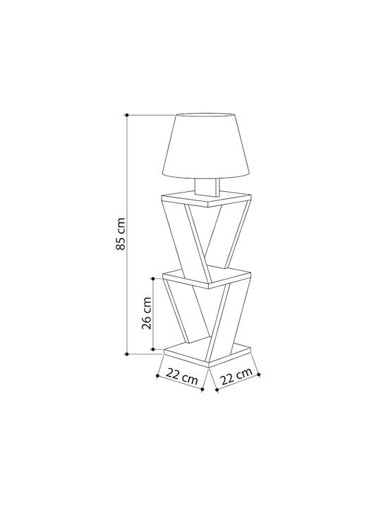 Megapap Kozena Vintage Floor Lamp H85xW22cm. with Socket for Bulb E27 White