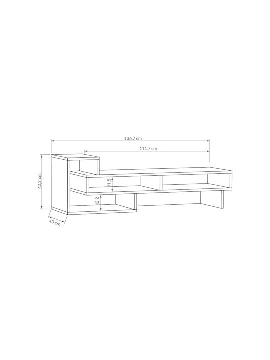 TV Stand Tetra Natural M136.7xD40xH42cm