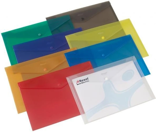 Rexel Dosar Transparent cu Buton pentru Hârtie A4 Diverse modele (Culori diverse)