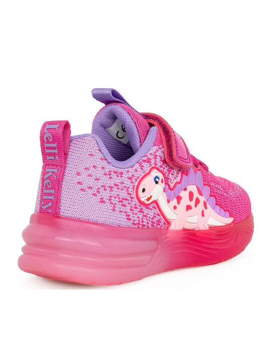 Dinosauretta Παιδικά Sneakers με Σκρατς & Φωτάκια Φούξια