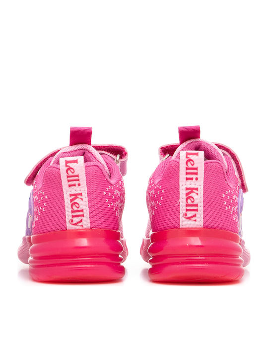 Dinosauretta Παιδικά Sneakers με Σκρατς & Φωτάκια Ροζ