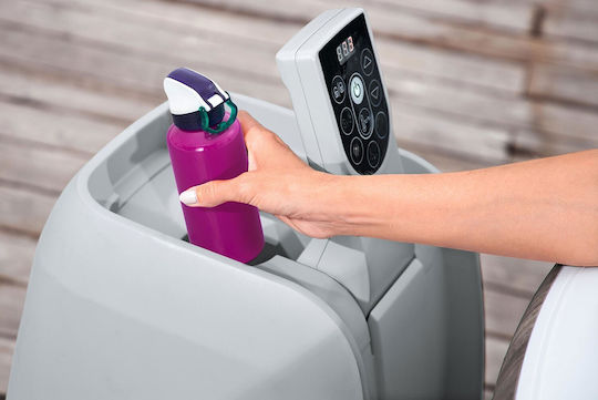 Bestway Στρογγυλή Πισίνα 669lt Φουσκωτή με Υδρομασάζ 180x66εκ. Γκρι