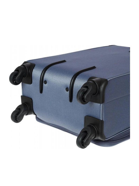 Diplomat Small The Athens Collection Cabin Fabric Blue Suitcase With 4 Wheels Height 53cm