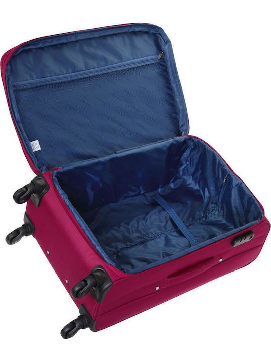 Diplomat Medium The Quattre Collection Medium Fabric Red Suitcase with 4 Wheels Height 68cm