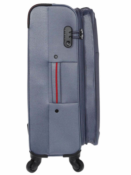 Diplomat Medium The Athens Collection Medium Fabric Blue Suitcase With 4 Wheels Height 68cm