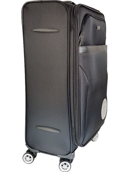Diplomat Medium The Atlanta Collection Medium Fabric Black Suitcase With 4 Wheels Height 68cm