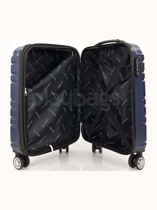 Forecast Cabin Hard Blue Suitcase With 4 Wheels Height 55cm
