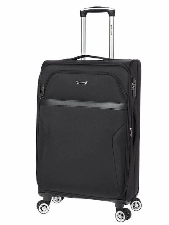 Diplomat Medium The Atlanta Collection Medium Fabric Black Suitcase With 4 Wheels Height 68cm