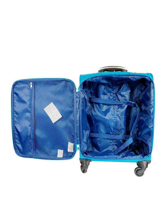 Diplomat Small The Quattre Collection Cabin Fabric Turquoise Suitcase With 4 Wheels Height 55cm