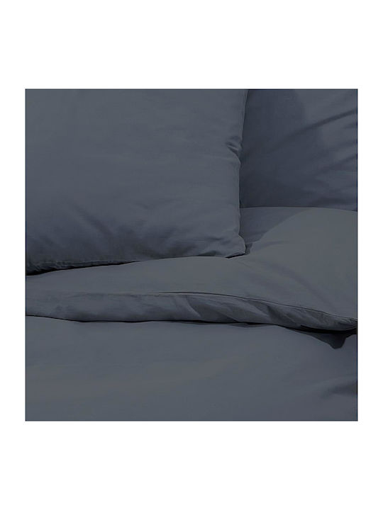 vidaXL Bettbezug-Set Doppelbett mit 2 Kissenbezügen 200x200 Charcoal