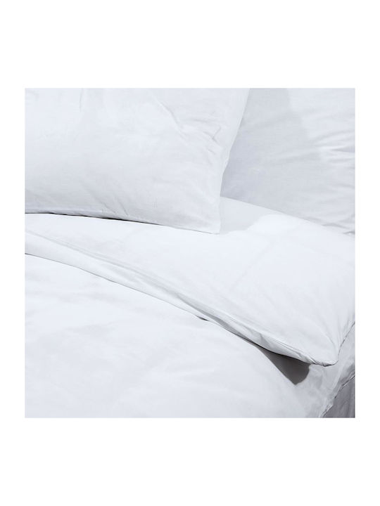 vidaXL Duvet Cover Set Queen with 2 Pillowcases 220x240 White