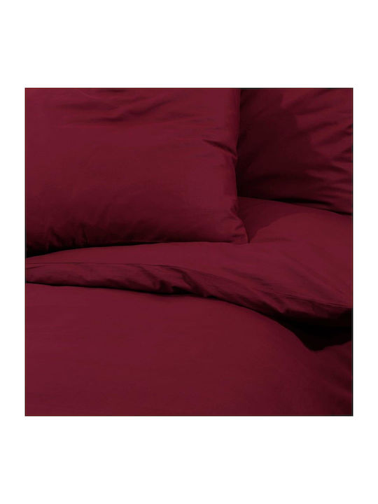 vidaXL Duvet Cover Set Queen with 2 Pillowcases 240x220 Bordeaux