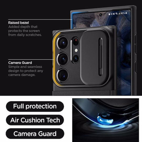 Spigen Optik Armor Back Cover Plastic 2mm Black (Galaxy S23 Ultra)