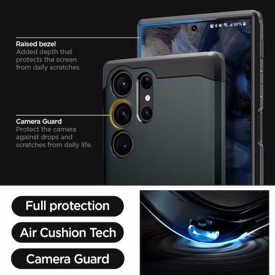 Spigen Tough Armor Back Cover Plastic 2mm Abyss Green (Galaxy S23 Ultra)