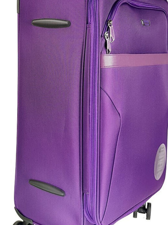 Diplomat Set Colecția Atlanta Valize De Călătorie Din Material Textil Violet Cu Înălțime Maximă 78 Cm Cu 4 Roți Set 3 Bucăți