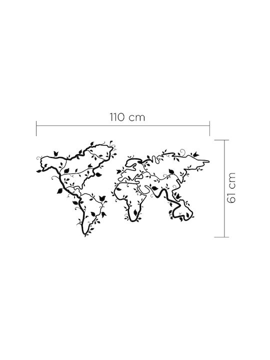 Megapap Decorative Silhouette Ivy World Black Made of Metal 110x4x61cm