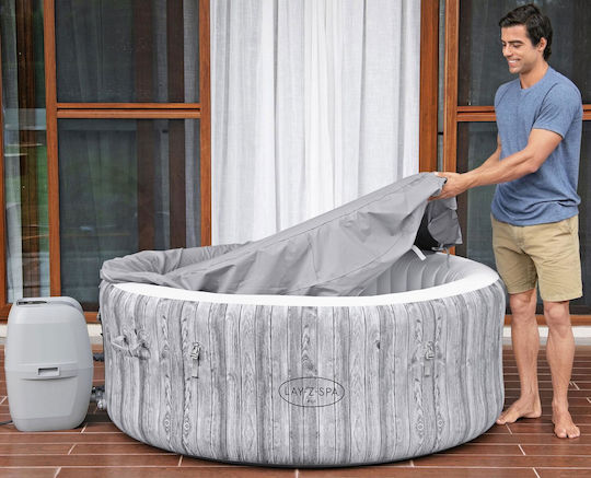 Bestway Round Swimming Pool 669L Inflatable with Hydromassage 180x66cm Gray