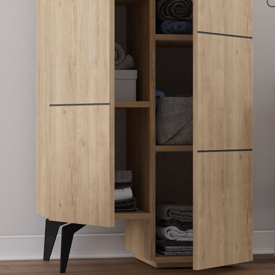Megapap Cabinet de baie L62.2xA37.4xÎ156cm Melamină Bej