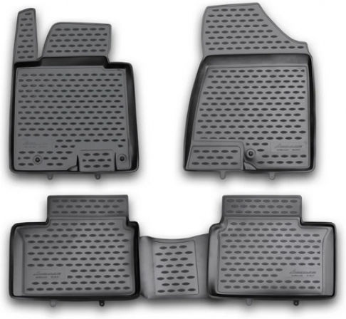 Novline Set of Front and Rear Mats 4pcs Tray Type for Kia Ceed 5D 2012 Black