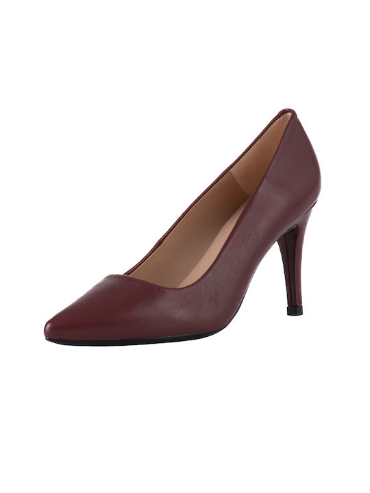 UNISA BURGUNDY PUMPS WITH HIGH HEEL