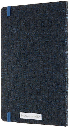 Moleskine Limited Collection Blend Textile Notebook Ruled with Elastic Blue