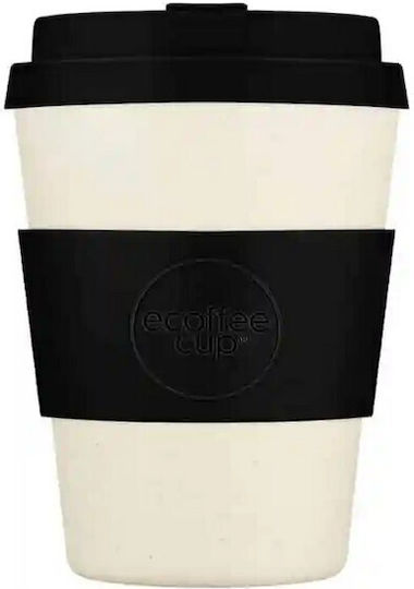 Ecoffee Cup Κούπα Πλαστική με Καπάκι Λευκή 340ml