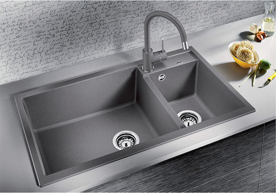 Blanco Metra 9 525936 Drop-In Мивка Ляв от Синтетичен Гранит Ш86xД50см Черно