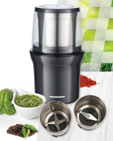 Heinner Electric Coffee Grinder 200W for 70gr Beans Silver