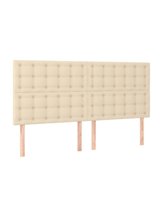 Легло Куинсайз Дървено Крем с Ламели & Матрак 160x200см
