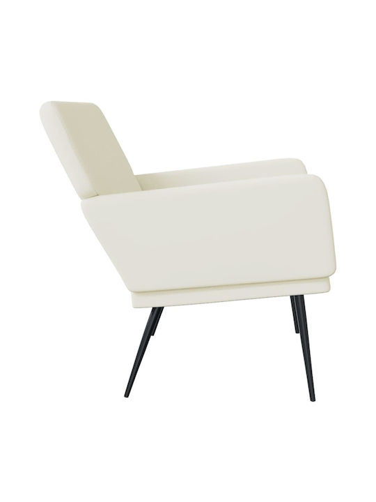 Canapea Cu Două Locuri Din Catifea Crem 108x79x79cm