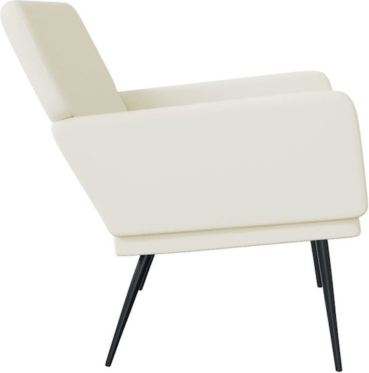 Canapea Cu Două Locuri Din Catifea Crem 108x79x79cm