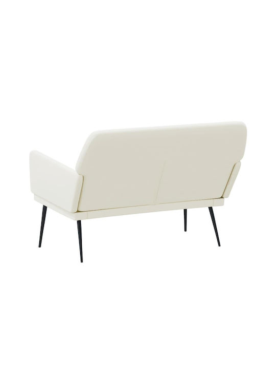 Canapea Cu Două Locuri Din Catifea Crem 108x79x79cm