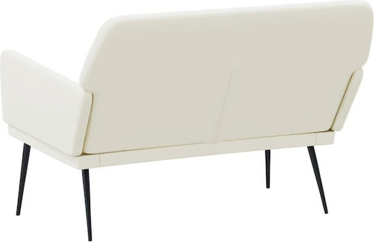 Canapea Cu Două Locuri Din Catifea Crem 108x79x79cm