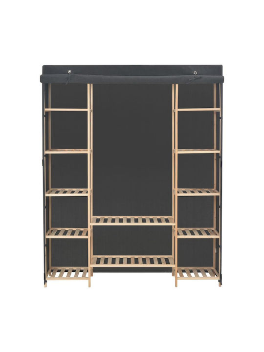 vidaXL Fabric Wardrobe with Shelves in Gray Color 135x40x170cm