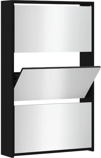 Wooden Shoe Cabinet Black L63xD17xH102.5cm