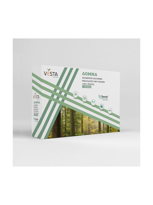 Vesta Home Domna Σετ Προστατευτικά Μαξιλαριών Αδιάβροχα Λευκά 50x70εκ.
