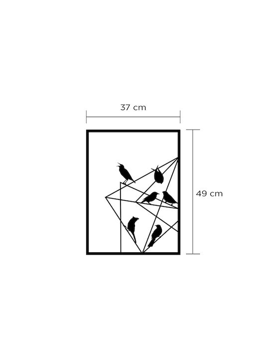 Megapap 3D Декоративен Силует Черен от Метал 37x3x49см
